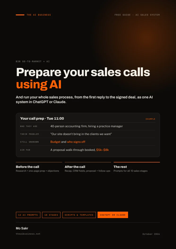 Actual cover of Prepare your sales calls using AI
