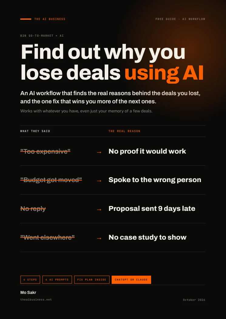 Actual cover of Find out why you lose B2B deals